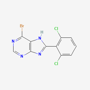 Chemical structure of 6-Bromo-8-(2,6-dichlorophenyl)-9H-purine