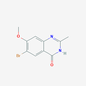 Chemical structure of 6-Bromo-7-methoxy-2-methylquinazolin-4(3H)-one