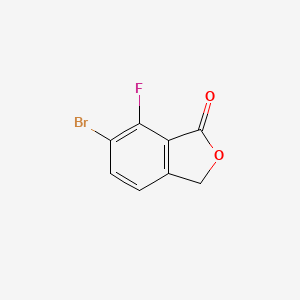 Chemical structure of 6-Bromo-7-fluoroisobenzofuran-1(3H)-one