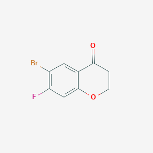 Chemical structure of 6-Bromo-7-fluorochroman-4-one