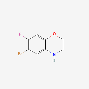 Chemical structure of 6-Bromo-7-fluoro-3,4-dihydro-2H-1,4-benzoxazine