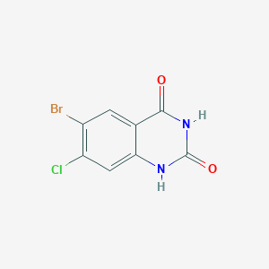 Chemical structure of 6-Bromo-7-chloroquinazoline-2,4-diol
