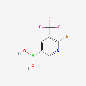 Chemical structure of 6-Bromo-5-trifluoromethylpyridine-3-boronic acid