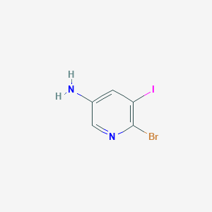 Chemical structure of 6-Bromo-5-iodopyridin-3-amine