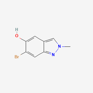 Chemical structure of 6-bromo-2-methyl-2H-indazol-5-ol