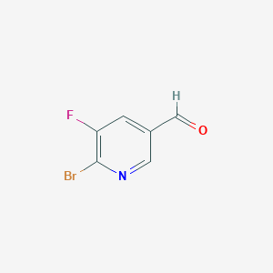 Chemical structure of 6-Bromo-5-fluoronicotinaldehyde
