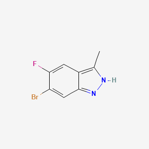Chemical structure of 6-Bromo-5-fluoro-3-methyl-1H-indazole