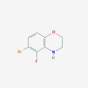 Chemical structure of 6-Bromo-5-fluoro-3,4-dihydro-2H-benzo[b][1,4]oxazine