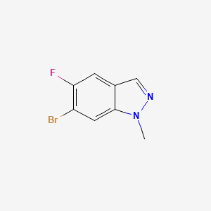 Chemical structure of 6-Bromo-5-fluoro-1-methyl-1H-indazole