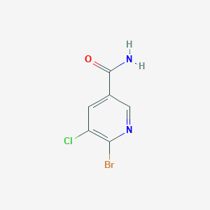 Chemical structure of 6-Bromo-5-chloronicotinamide