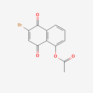 Chemical structure of 1,4-Naphthalenedione, 5-(acetyloxy)-2-bromo-