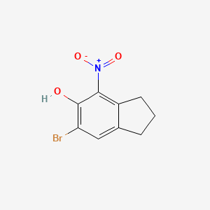 Chemical structure of 6-Bromo-4-nitro-2,3-dihydro-1H-inden-5-ol