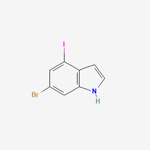 Chemical structure of 6-Bromo-4-iodo-1H-indole