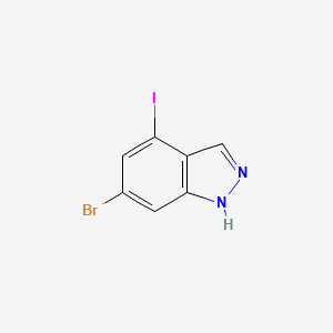Chemical structure of 6-Bromo-4-iodo-1H-indazole