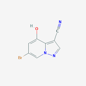 Chemical structure of 6-bromo-4-hydroxypyrazolo[1,5-a]pyridine-3-carbonitrile