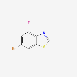 Chemical structure of 6-Bromo-4-fluoro-2-methyl-1,3-benzothiazole