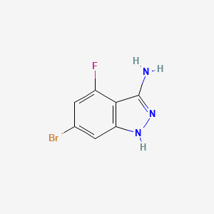Chemical structure of 6-Bromo-4-fluoro-1H-indazol-3-amine