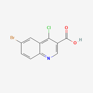 Chemical structure of 6-Bromo-4-chloroquinoline-3-carboxylic acid
