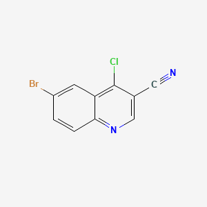 Chemical structure of 6-Bromo-4-chloroquinoline-3-carbonitrile