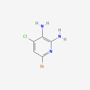 Chemical structure of 6-Bromo-4-chloropyridine-2,3-diamine