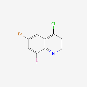 Chemical structure of 6-Bromo-4-chloro-8-fluoroquinoline