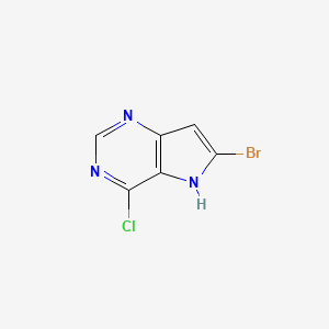 Chemical structure of 6-Bromo-4-chloro-5H-pyrrolo[3,2-d]pyrimidine