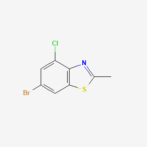 Chemical structure of 6-Bromo-4-chloro-2-methylbenzo[d]thiazole