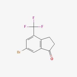 Chemical structure of 6-Bromo-4-trifluoromethyl-indan-1-one