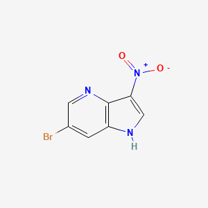 Chemical structure of 6-Bromo-3-nitro-1H-pyrrolo[3,2-b]pyridine