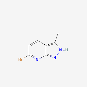 Chemical structure of 6-bromo-3-methyl-1H-pyrazolo[3,4-b]pyridine