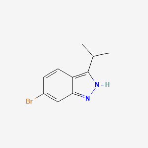 Chemical structure of 6-Bromo-3-isopropyl-1H-indazole