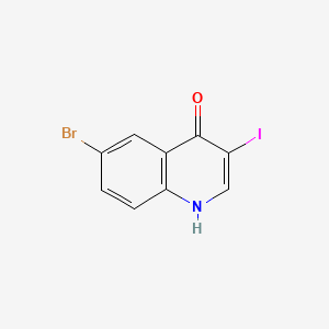 Chemical structure of 6-Bromo-3-iodoquinolin-4-ol