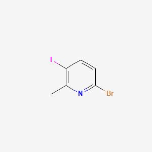 Chemical structure of 6-Bromo-3-iodo-2-methylpyridine
