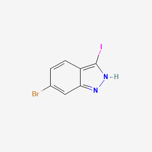 Chemical structure of 6-bromo-3-iodo-1H-indazole