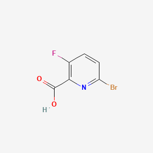 Chemical structure of 6-broMo-3-fluoropyridine-2-carboxylic acid