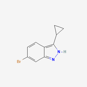 Chemical structure of 6-Bromo-3-cyclopropyl-1H-indazole