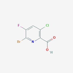 Chemical structure of 6-Bromo-3-chloro-5-fluoropicolinic acid