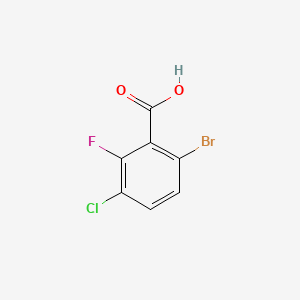 Chemical structure of 6-Bromo-3-chloro-2-fluorobenzoic acid