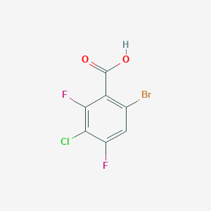 Chemical structure of 6-Bromo-3-chloro-2,4-difluorobenzoic acid
