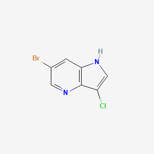 Chemical structure of 6-Bromo-3-chloro-1H-pyrrolo[3,2-b]pyridine
