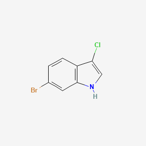 Chemical structure of 6-Bromo-3-chloro-1H-indole