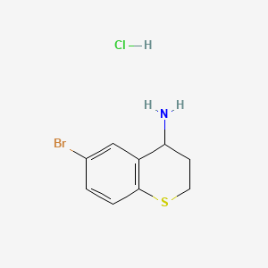 Chemical structure of 6-Bromo-3,4-dihydro-2H-thiochromen-4-amine hydrochloride
