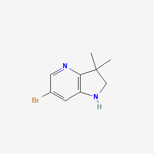 Chemical structure of 6-Bromo-3,3-dimethyl-2,3-dihydro-1H-pyrrolo[3,2-b]pyridine