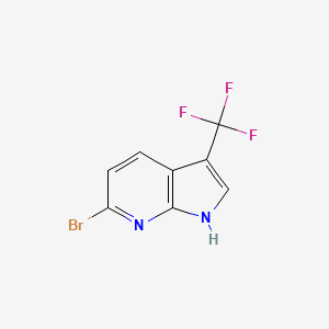Chemical structure of 6-Bromo-3-(trifluoromethyl)-1H-pyrrolo[2,3-b]pyridine
