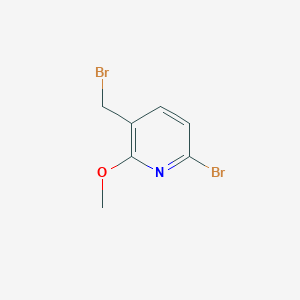 Chemical structure of 6-Bromo-3-(bromomethyl)-2-methoxypyridine
