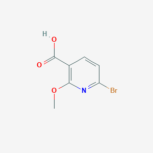 Chemical structure of 6-Bromo-2-methoxynicotinic acid
