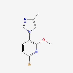 Chemical structure of 6-Bromo-2-methoxy-3-(4-methyl-1H-imidazol-1-yl)pyridine
