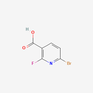 Chemical structure of 6-Bromo-2-fluoronicotinic acid