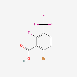 Chemical structure of 6-Bromo-2-fluoro-3-(trifluoromethyl)benzoic acid