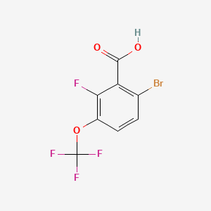 Chemical structure of 6-Bromo-2-fluoro-3-(trifluoromethoxy)benzoic acid